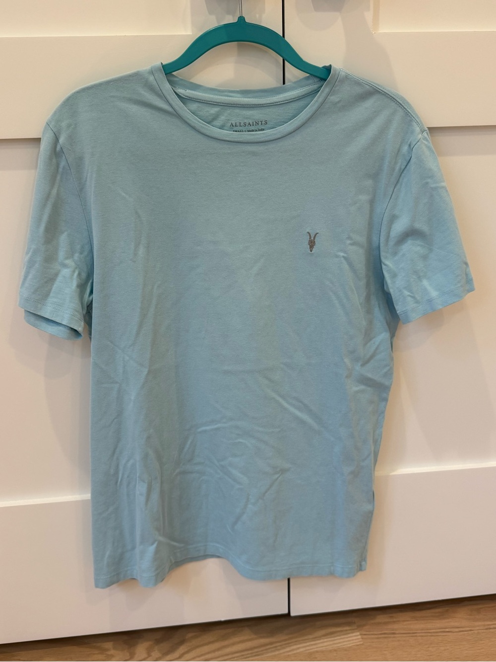 All Saints Men’s Pale Blue Crew Neck Tee